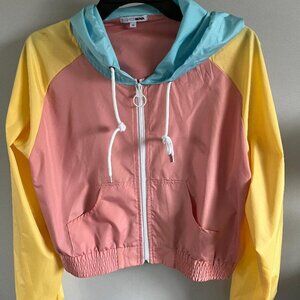 Fashion Nova Color Block Windbreaker - XL